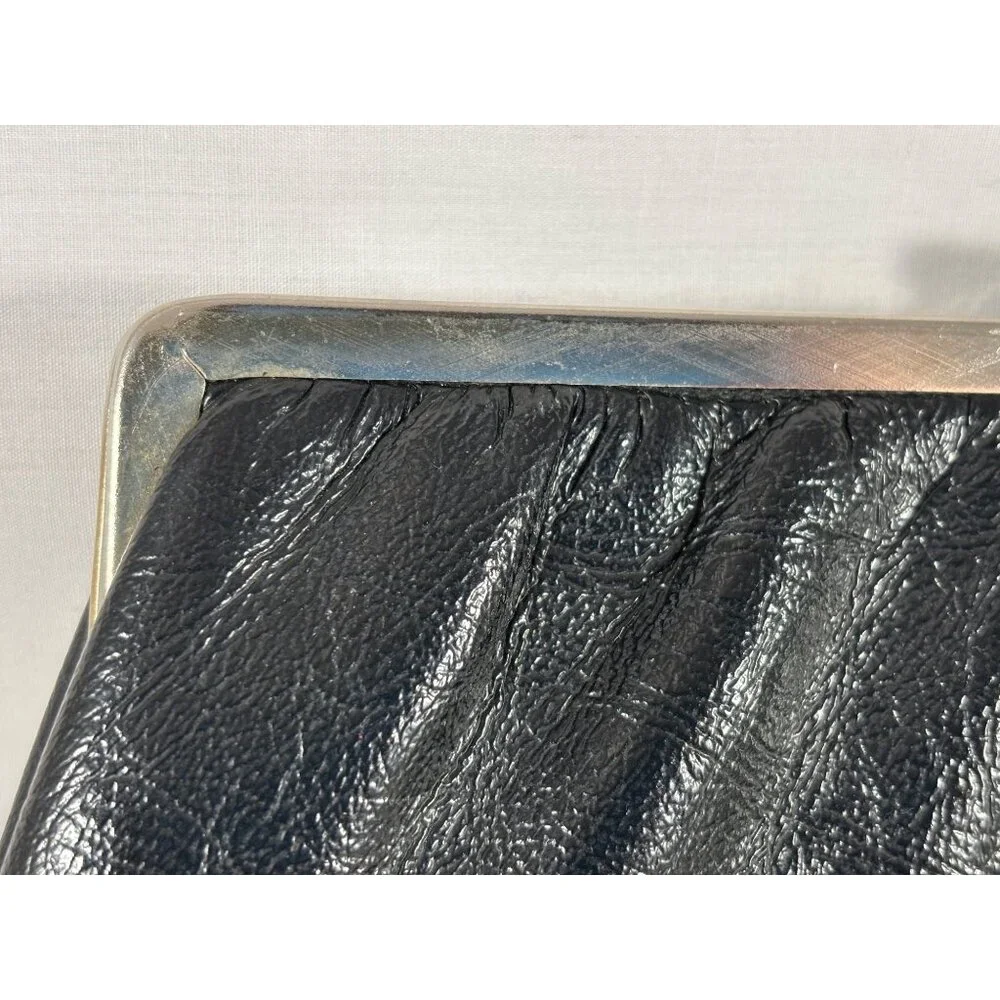 Black Clutch Evening Bag Harry Levine HL Purse USA Silver Hardware Vintage - Picture 5 of 8
